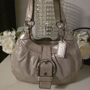 Coach Metallic Silver Shoulder Bag